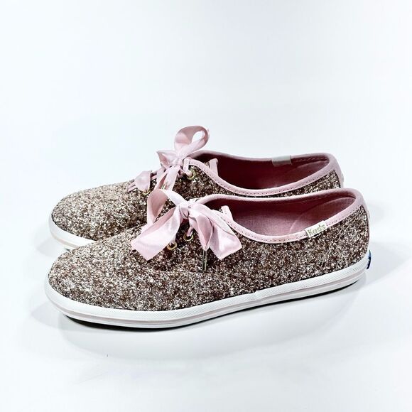 Kate Spade X Keds Champion rose gold glitter wedding sneaker shoes 6 - Picture 3 of 8